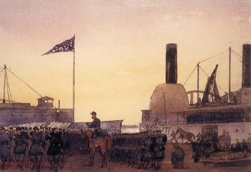 The Army of the Potomac Landing at Fort Monroe, unknow artist